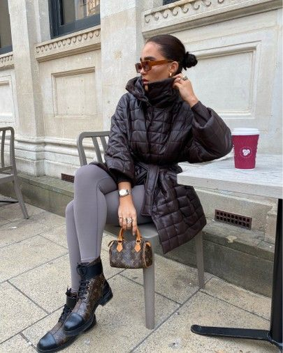 woman wearing quilted jacket