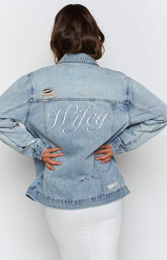 wifey custom-made denim jacket