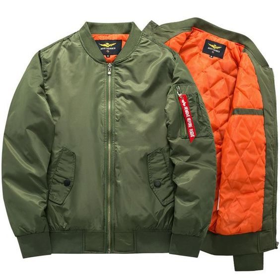 Thick army green bomber jacket