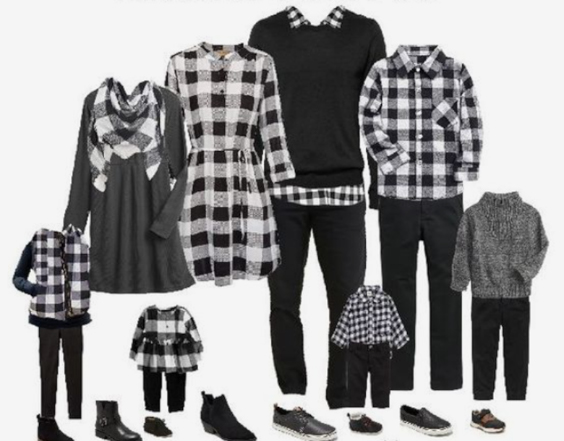 Black and White Outfits family photo shoot